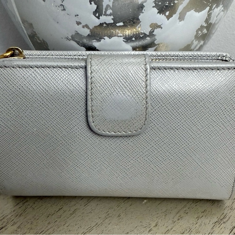 Prada Gray Saffiano Leather Wallet - Picture 6 of 11